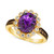 Grape Amethyst (2-1/2 ct. t.w.), Chocolate Diamonds (1/4 ct. t.w.) & Nude Diamonds (1/4 ct. t.w.) Oval Halo Ring in 14k Gold