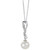 Cultured Freshwater Pearl (8mm) & Lab-Created White Sapphire (1/20 ct. t.w.) Vine 18" Pendant Necklace in Sterling Silver