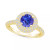 Tanzanite (1-3/8 ct. t.w.) & Diamond (5/8 ct. t.w.) Round Halo Statement Ring in 14k Gold