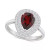 Rhodolite Garnet (1-1/10 ct. t.w.) & White Topaz (1/2 ct. t.w.) Teardrop Halo Ring in Sterling Silver (Also in Citrine, Blue Topaz, Amethyst, & Peridot)