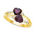 Garnet (2 ct. t.w.) & White Topaz (1/8 ct. t.w.) Double Heart Ring in Gold-Plated Sterling Silver