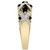 Onyx & Lab-Created White Sapphire (1/20 ct. tw.) Cluster Statement Ring in 14k Gold-Plated Sterling Silver