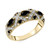 Onyx & Lab-Created White Sapphire (1/20 ct. tw.) Cluster Statement Ring in 14k Gold-Plated Sterling Silver