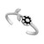 Sterling Silver Antique Flower Adjustable Toe Ring