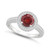 Garnet (1-2/3 ct. t.w.) and Diamond (1/5 ct. t.w.) Halo Ring in Sterling Silver