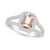 Morganite (1-3/8 ct. t.w.) and Diamond (1/2 ct. t.w.) Halo Ring in 14K White Gold