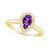 Amethyst (7/8 ct. t.w.) and Diamond (1/5 ct. t.w.) Halo Ring in 14K Yellow Gold