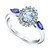 Aquamarine (3/4 ct. t.w.) & Iolite (1/3 ct. t.w. ) & Diamond (1/6 ct. t.w.) Ring in 14k White Gold