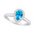 Blue Topaz (1 ct. t.w.) and Diamond (1/5 ct. t.w.) Halo Ring in 14K White Gold