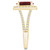 Garnet (3-1/10 ct. t.w.) and Diamond (3/4 ct. t.w.) Halo Ring in 14K Yellow Gold