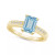 Aquamarine (1-3/8 ct .t.w.) and Diamond (1/8 ct .t.w.) Ring in 14K Yellow Gold