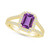 Amethyst (1-5/8 ct. t.w.) and Diamond (1/2 ct. t.w.) Halo Ring in 14K Yellow Gold