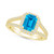 Blue Topaz (2 ct. t.w.) and Diamond (1/2 ct. t.w.) Halo Ring in 14K Yellow Gold