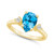 Blue Topaz and Diamond Ring (2-1/2 ct.t.w and 1/10 ct.t.w) 14K Yellow Gold
