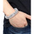 Men's Cubic Zirconia Curb Link Bracelet in Stainless Steel