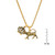 Men's 18k Gold Plated Stainless Steel Tiger and Crown Pendant Necklaces