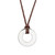 Men's Brown Cord Circle Pendant Necklace