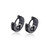 Stainless Steel Link Design Huggie Hoop Earrings - Black Plated