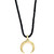 EFFY® Men's Moon Symbol Leather Cord 20" Pendant Necklace in 18k Gold-Plated Sterling Silver