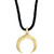 EFFY® Men's Moon Symbol Leather Cord 20" Pendant Necklace in 18k Gold-Plated Sterling Silver