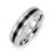 Men's Stainless Steel Band with Single Black Inlay