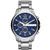 Men's Chronograph Silver Tone Stainless Steel Bracelet Watch 46mm