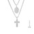 Men's 2 Pieces Stainless Steel and Simulated Diamonds Double Layered Cross and Our Lady of Guadalupe Pendant Set