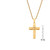 18k Gold Plated Stainless Steel Cut Accented Cross Pendant