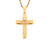 18k Gold Plated Stainless Steel Cut Accented Cross Pendant