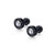 Stainless Steel CZ Stud Earrings - Black Plated
