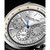 Men's Chrono Gray Genuine Leather Strap Watch 44mm