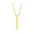 Mens Stainless Steel Vertical Bar Necklace - Gold Plated