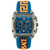 Men's Swiss Chronograph Dominus Blue & Orange Silicone Strap Watch 42x50mm