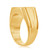 Mens Stainless Steel CZ Square Ring - Gold Plated