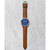 Men's The Minimalist Brown Leather Strap Watch 44mm