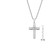 Stainless Steel Cut Accented Cross Pendant