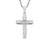 Stainless Steel Cut Accented Cross Pendant