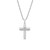 Stainless Steel Cut Accented Cross Pendant