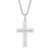 Macy's Men's Certified Diamond Accent Flat Cross Pendant Necklace in Stainless Steel