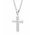 Macy's Men's Certified Diamond Accent Beveled Cross Pendant Necklace in Stainless Steel