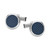 Unisex Meisterstück Classic Stainless Steel with Blue Lacquer Inlay Cuff Links 112904