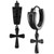 Men's Icon Diamond (1/6 ct. t.w.) Cross Drop Earrings in Black-Plated Sterling Silver