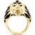 EFFY® Men's Black Spinel & Enamel Lion Ring in 14k Gold-Plated Sterling Silver
