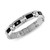 Men's Diamond (1/8 ct. t.w.) & Black Enamel Bracelet in Stainless Steel