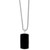 EFFY® Men's Black Agate Dog Tag 22" Pendant Necklace in Sterling Silver