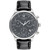 Men's Heritage Circa Swiss Quartz Chronograph Black Genuine Leather Strap Watch 43mm