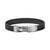 Men's Leather Bracelet in Stainless Steel