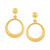 Polished Drop Hoop Earrings in 14k Gold