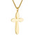 Men's Icon Black Agate Cross Pendant Necklace in 14k Gold, 24" + 2" extender