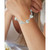 Lab-Created Opal Heart Link Bracelet in Sterling Silver